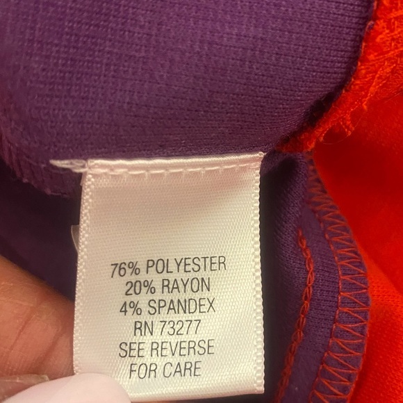 Elle Womens Purple Red Pink Color Block Sleeveless Midi Dress size 8 - Picture 8 of 12